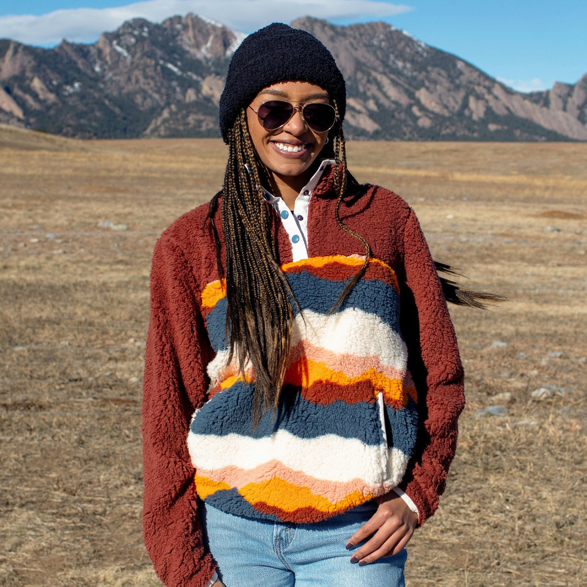 Retro Rockies Sherpa Quarter Button – Jack and Sage