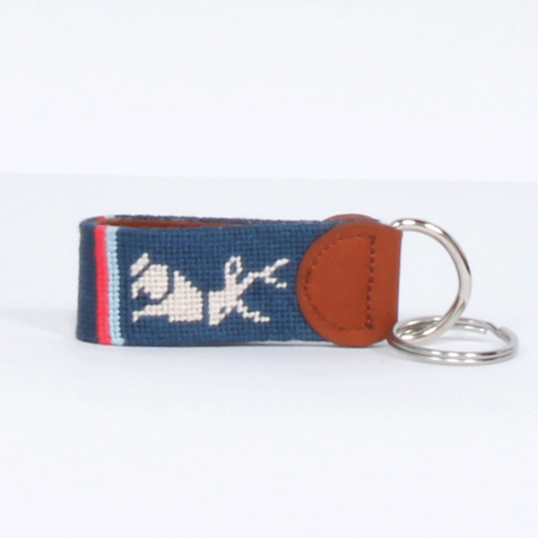 Jack Navy Needlepoint Keychain