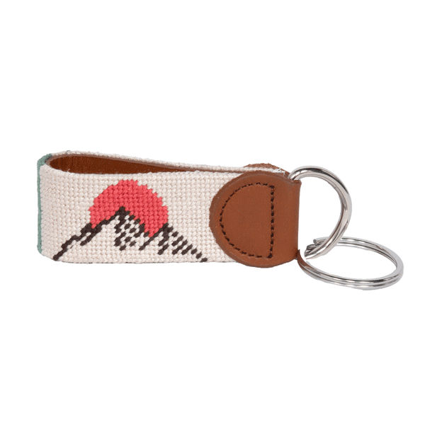 Mountain Cascade Needlepoint Keychain