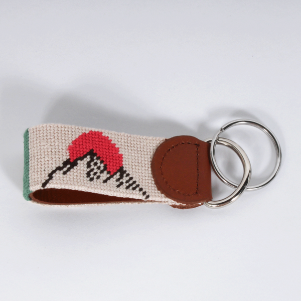 Mountain Cascade Needlepoint Keychain