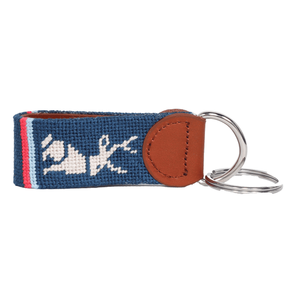 Jack Navy Needlepoint Keychain