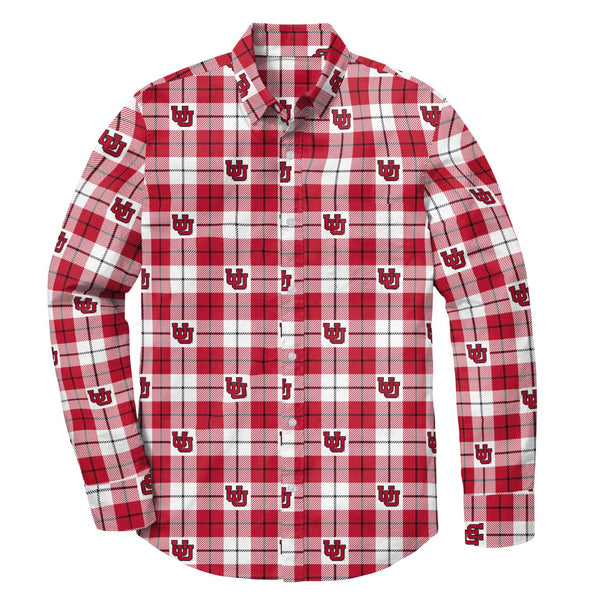 University of Utah Interlocking Red/White Flannel