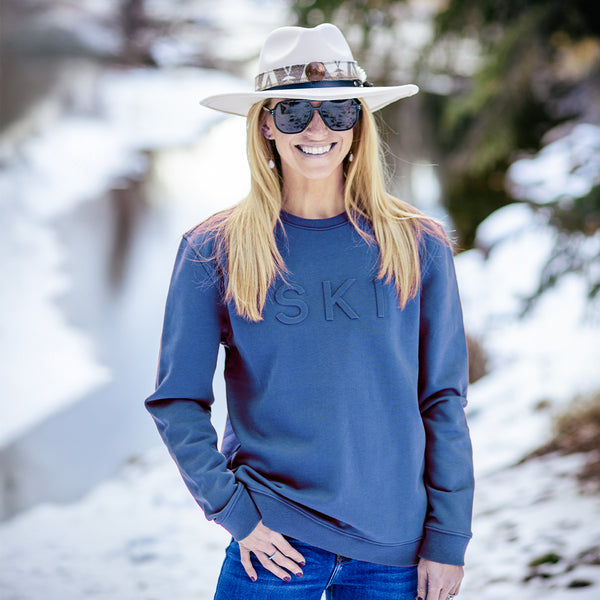 Ski Day Navy Crewneck