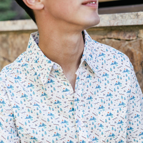 Retro Mountain Vibes Camp Shirt