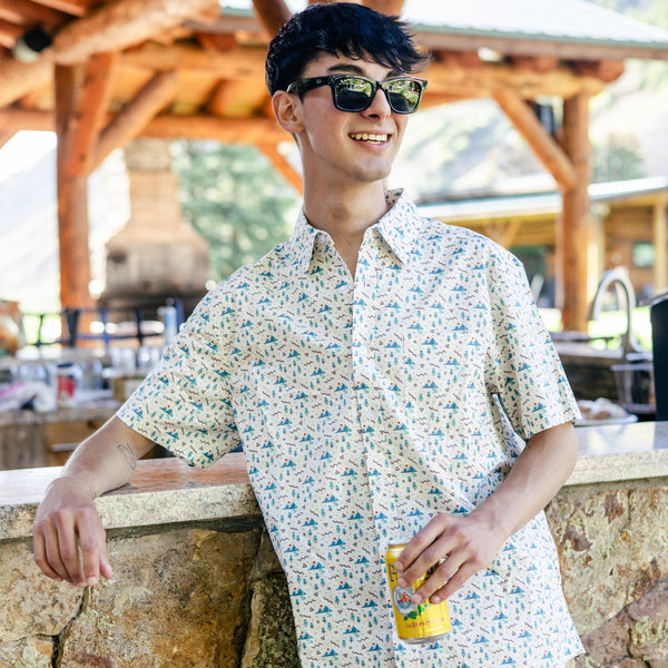 Retro Mountain Vibes Camp Shirt