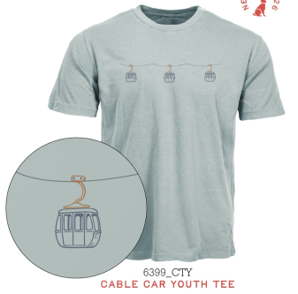 Cable Car Youth Embrodiered Tee