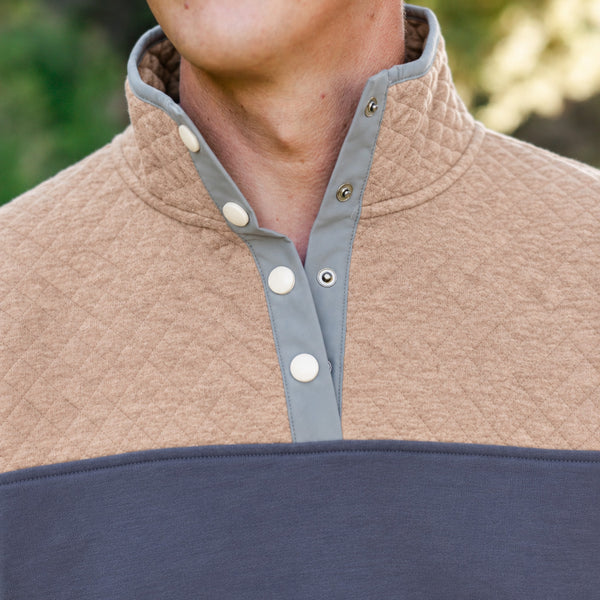Blue and Tan Quilted QB
